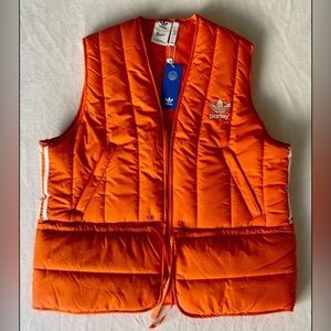 NEW Adidas Adicolor Parley Puffer Vest Orange Men’s Size MEDIUM